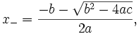 quadratic equation negative solution