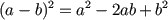math square of a difference algebra formula