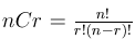 maths combinations algebra formula