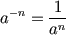 the negative power of number math algebra formula
