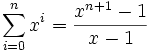geometric series with ratio x