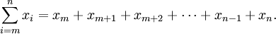 sum of (n-m) terms with sigma sum symbol in algebra maths