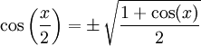 trigonometry cos half-angle formula