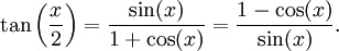 trigonometry tangent half-angle formula