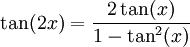 trigonometry tangent double-angle formula