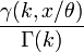 Cumulative Distribution Function - Gamma