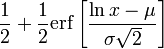 Cumulative Distribution Function - Lognormal