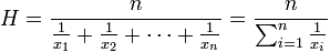 Harmonic mean of a Matrix Formula