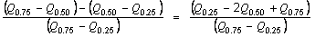 Quartile Skewness of a Matrix Formula